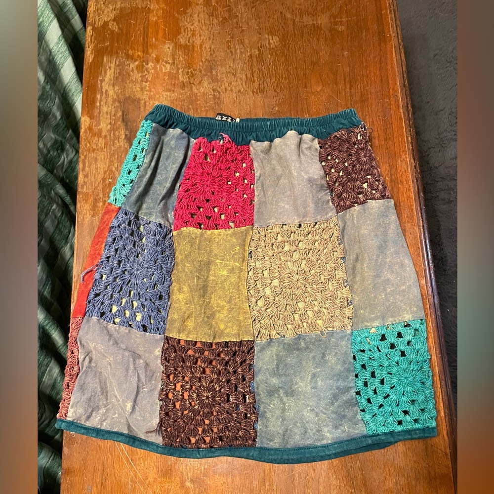 Jayli Vintage Women’s Patchwork Mini Skirt, S